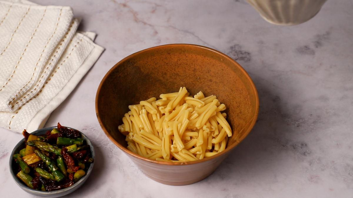 paso a paso ensalada templada de pasta: preparar la pasta