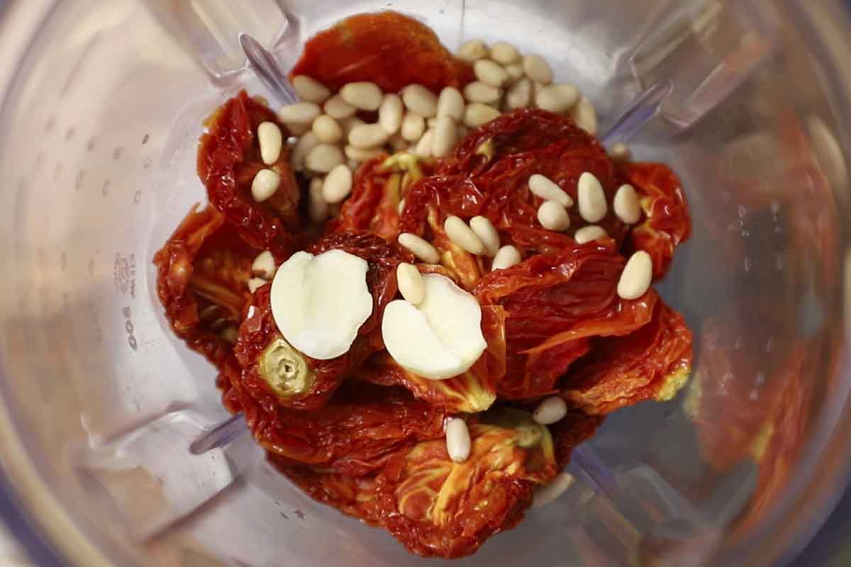 paso a paso pesto tomates secos batidora