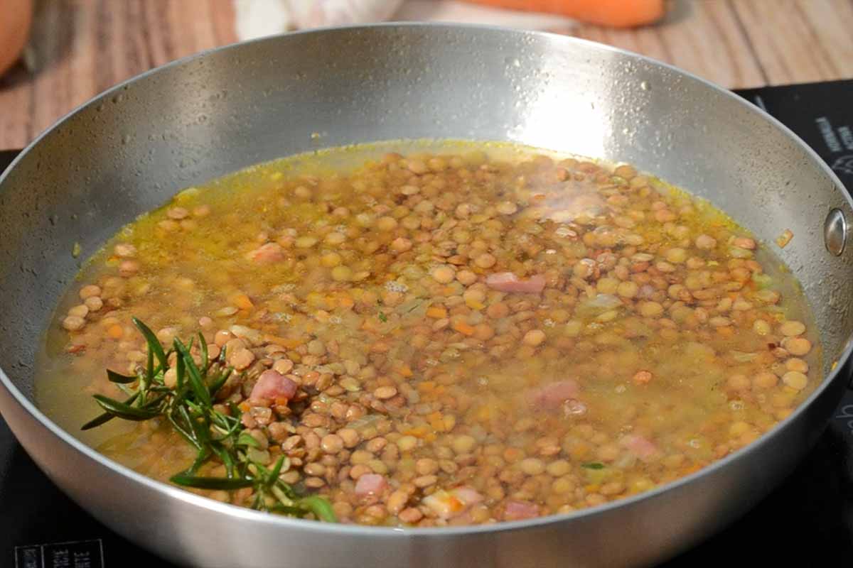 paso a paso mafalda con lentejas agua