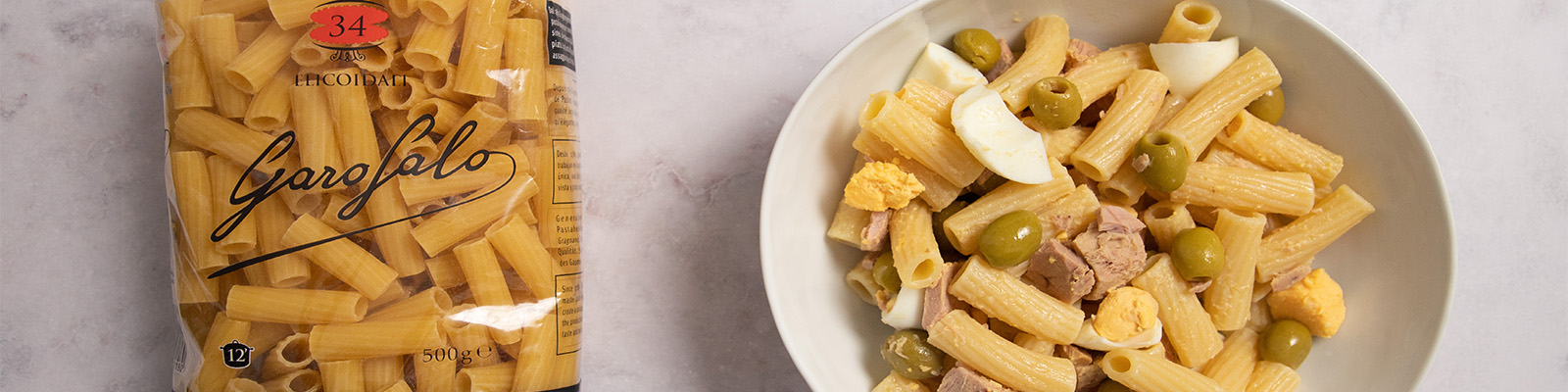 Ensalada de pasta integral con atún - Fácil