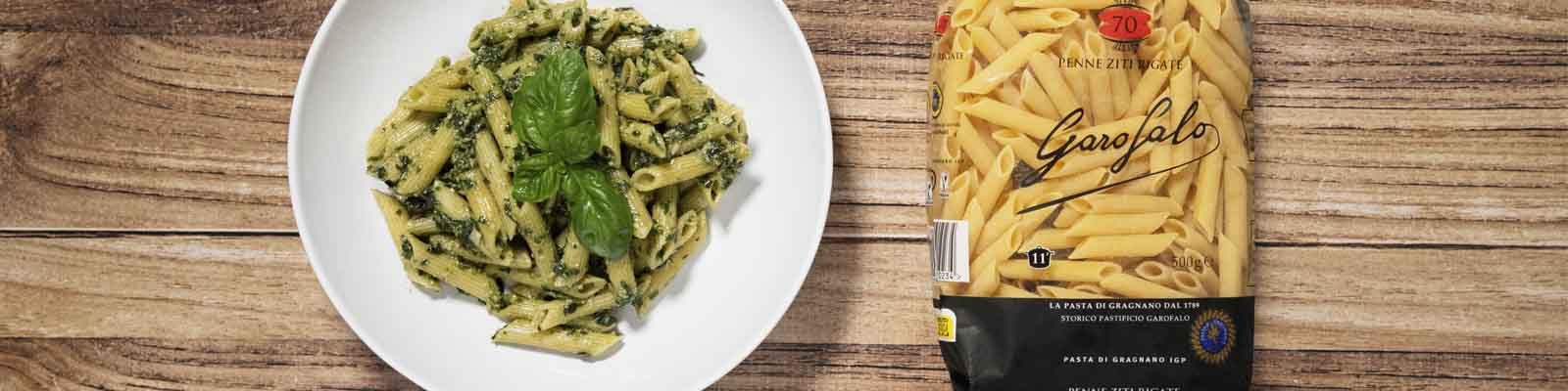 Pasta Garofalo - Penne al pesto: receta tradicional italiana