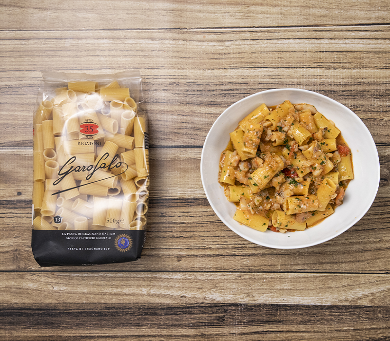 Pasta Garofalo - Rigatoni con ragú de peces de roca