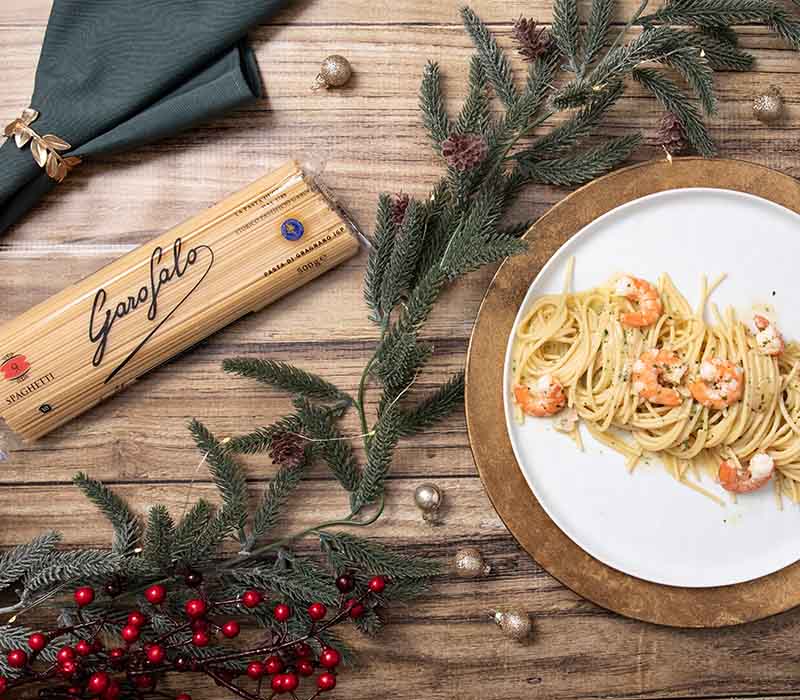 Pasta Garofalo - Espaguetis con langostinos al ajillo