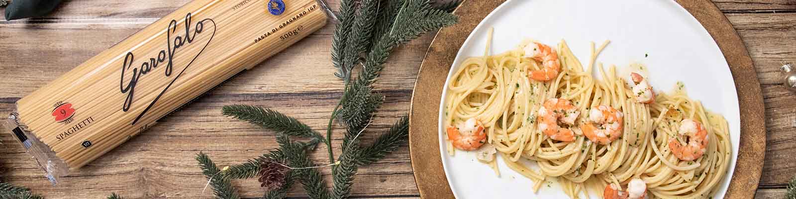 Pasta Garofalo - Espaguetis con langostinos al ajillo